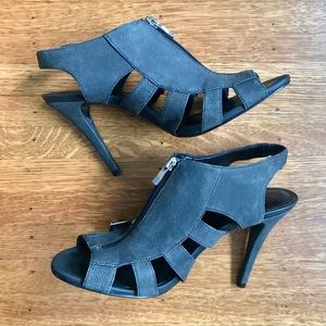 Grey Leather Booties